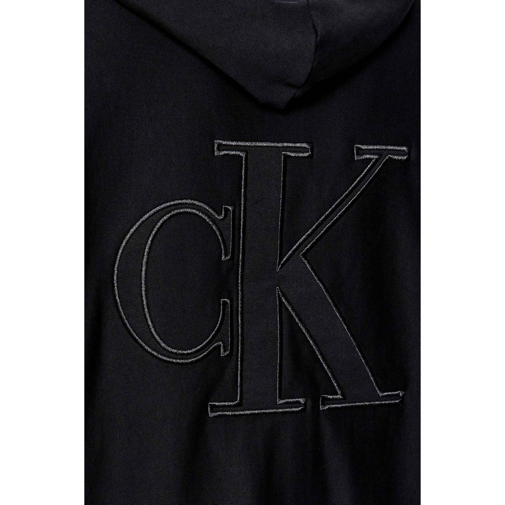 CALVIN KLEIN JEANS PREMIUM TERRY BACK MONOGRAM HOODIE ΦΟΥΤΕΡ ΜΠΛΟΥΖΑ ΑΝΔΡΙΚΗ BLACK