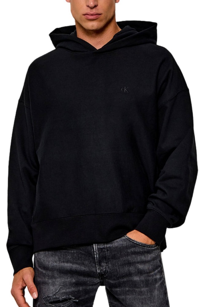 CALVIN KLEIN JEANS PREMIUM TERRY BACK MONOGRAM HOODIE ΦΟΥΤΕΡ ΜΠΛΟΥΖΑ ΑΝΔΡΙΚΗ BLACK