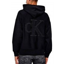 CALVIN KLEIN JEANS PREMIUM TERRY BACK MONOGRAM HOODIE ΦΟΥΤΕΡ ΜΠΛΟΥΖΑ ΑΝΔΡΙΚΗ BLACK