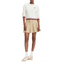 TOMMY JEANS RWB TIPPING SWEATER ΠΛΕΚΤΗ ΜΠΛΟΥΖΑ ΓΥΝΑΙΚΕΙΑ OFF WHITE