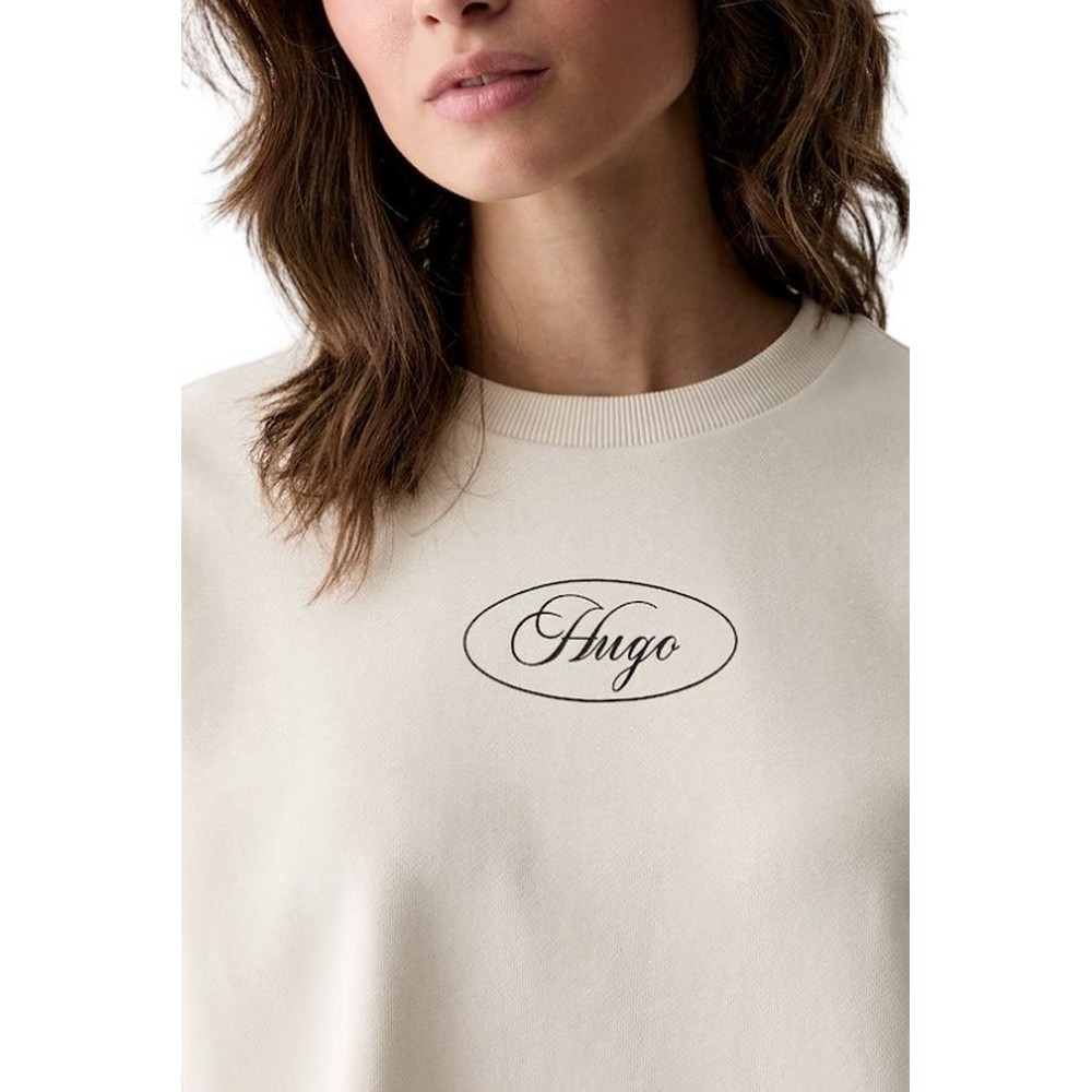 HUGO BOSS DAMASWEE B JERSEY SWEATSHIRT ΜΠΛΟΥΖΑ ΦΟΥΤΕΡ ΓΥΝΑΙΚΕΙΑ OFF WHITE