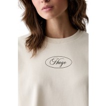 HUGO BOSS DAMASWEE B JERSEY SWEATSHIRT ΜΠΛΟΥΖΑ ΦΟΥΤΕΡ ΓΥΝΑΙΚΕΙΑ OFF WHITE