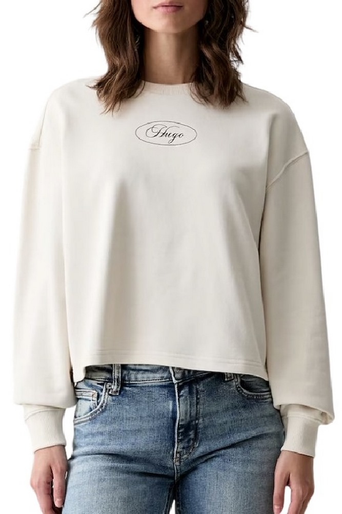 HUGO BOSS DAMASWEE B JERSEY SWEATSHIRT ΜΠΛΟΥΖΑ ΦΟΥΤΕΡ ΓΥΝΑΙΚΕΙΑ OFF WHITE