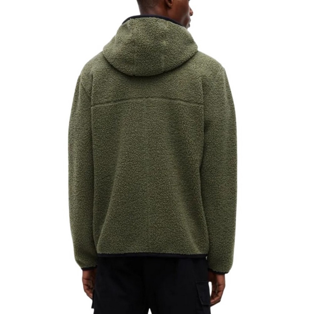 TOMMY JEANS REG BADGE TEDDY ZIP ΜΠΟΥΦΑΝ ΑΝΔΡΙΚΟ OLIVE