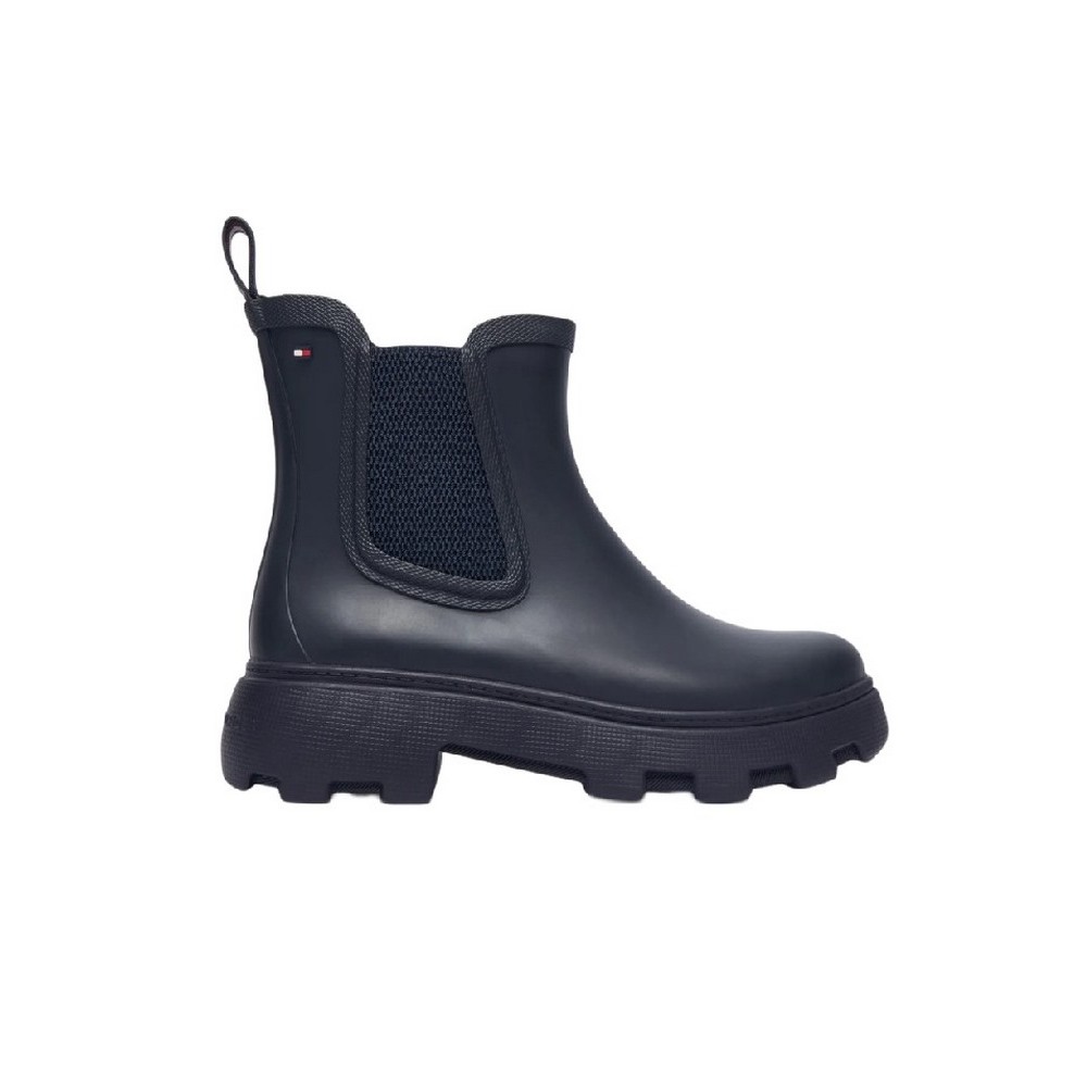 TOMMY HILFIGER RUBBER FLAG CLEATED RAINBOOT ΠΑΠΟΥΤΣΙ ΓΥΝΑΙΚΕΙΟ BLACK