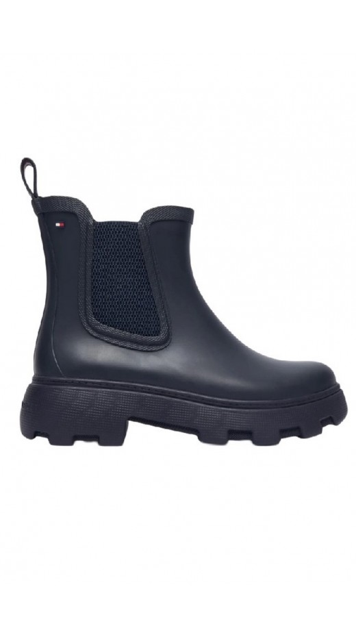 TOMMY HILFIGER RUBBER FLAG CLEATED RAINBOOT ΠΑΠΟΥΤΣΙ ΓΥΝΑΙΚΕΙΟ BLACK