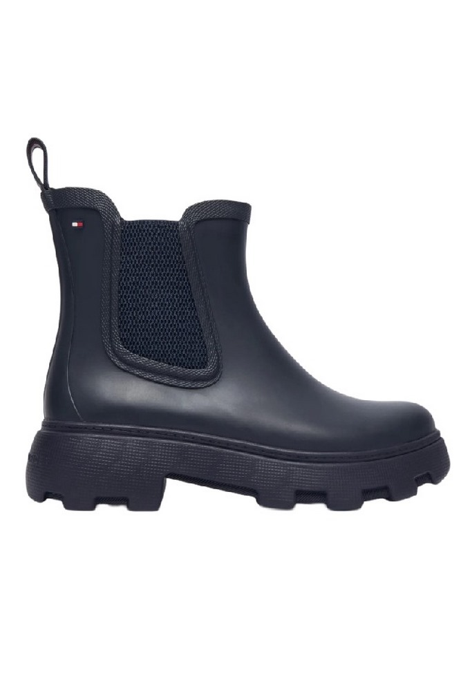 TOMMY HILFIGER RUBBER FLAG CLEATED RAINBOOT ΠΑΠΟΥΤΣΙ ΓΥΝΑΙΚΕΙΟ BLACK