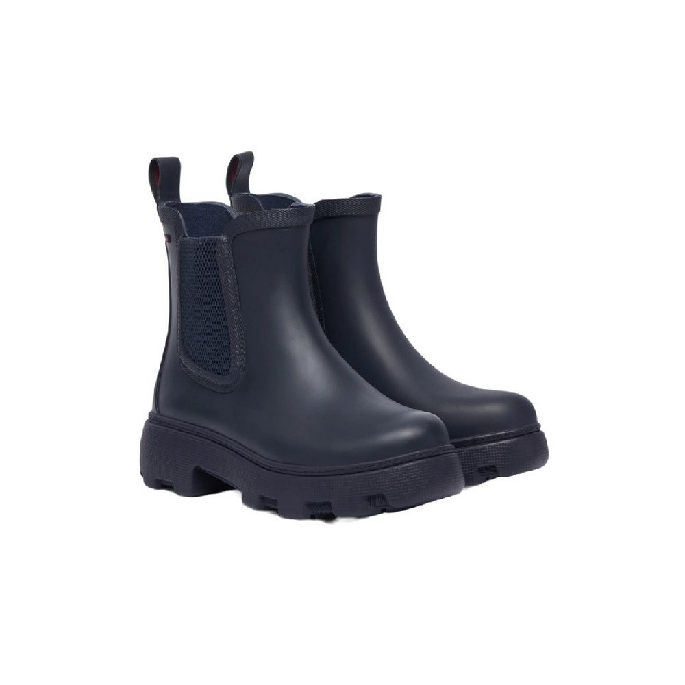 TOMMY HILFIGER RUBBER FLAG CLEATED RAINBOOT ΠΑΠΟΥΤΣΙ ΓΥΝΑΙΚΕΙΟ BLACK