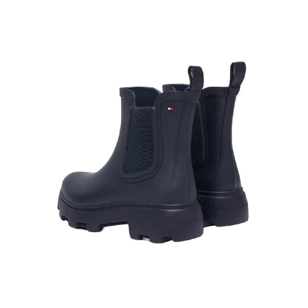 TOMMY HILFIGER RUBBER FLAG CLEATED RAINBOOT ΠΑΠΟΥΤΣΙ ΓΥΝΑΙΚΕΙΟ BLACK