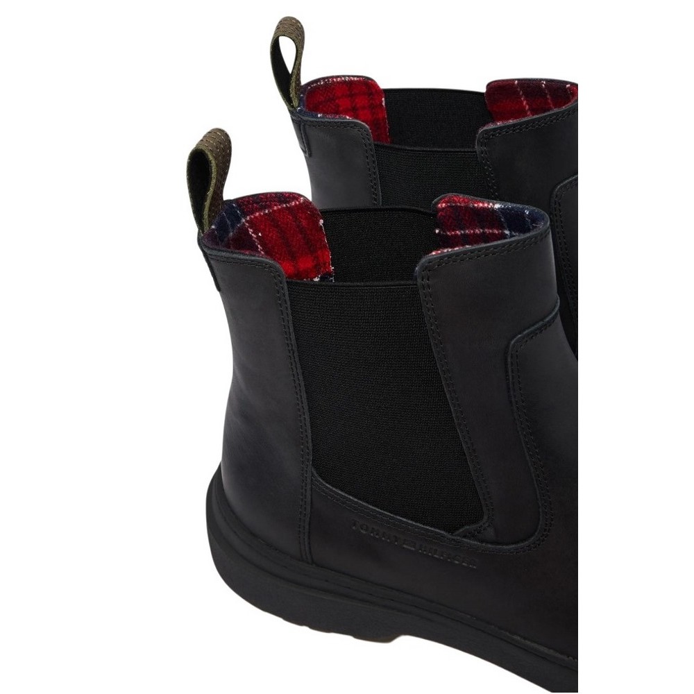TOMMY HILFIGER OUTDOOR WARM LTH CHEL ΠΑΠΟΥΤΣΙ ΑΝΔΡΙΚΟ BLACK