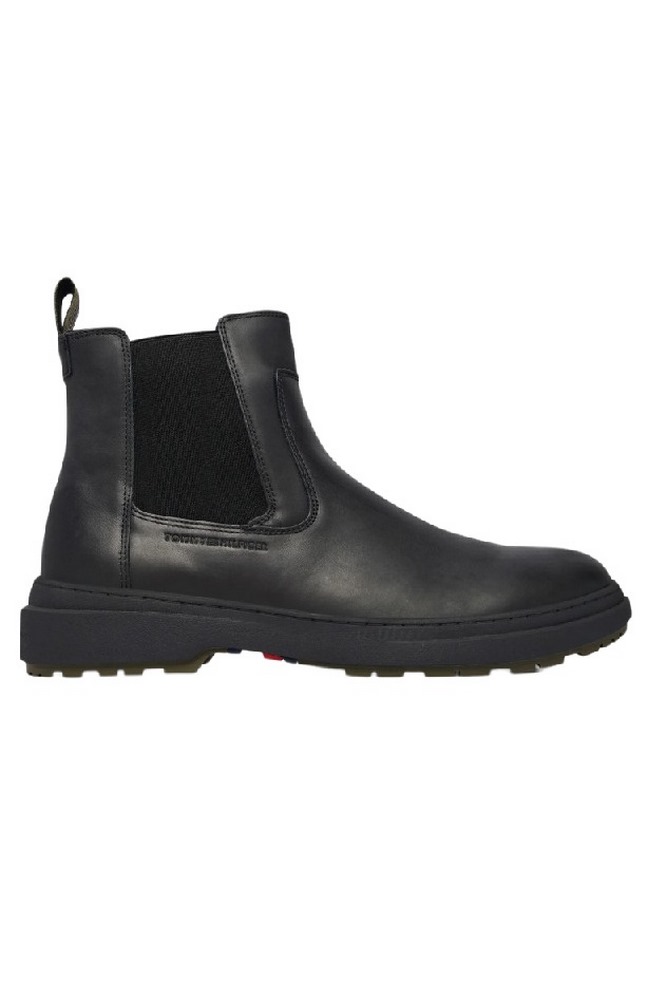 TOMMY HILFIGER OUTDOOR WARM LTH CHEL ΠΑΠΟΥΤΣΙ ΑΝΔΡΙΚΟ BLACK