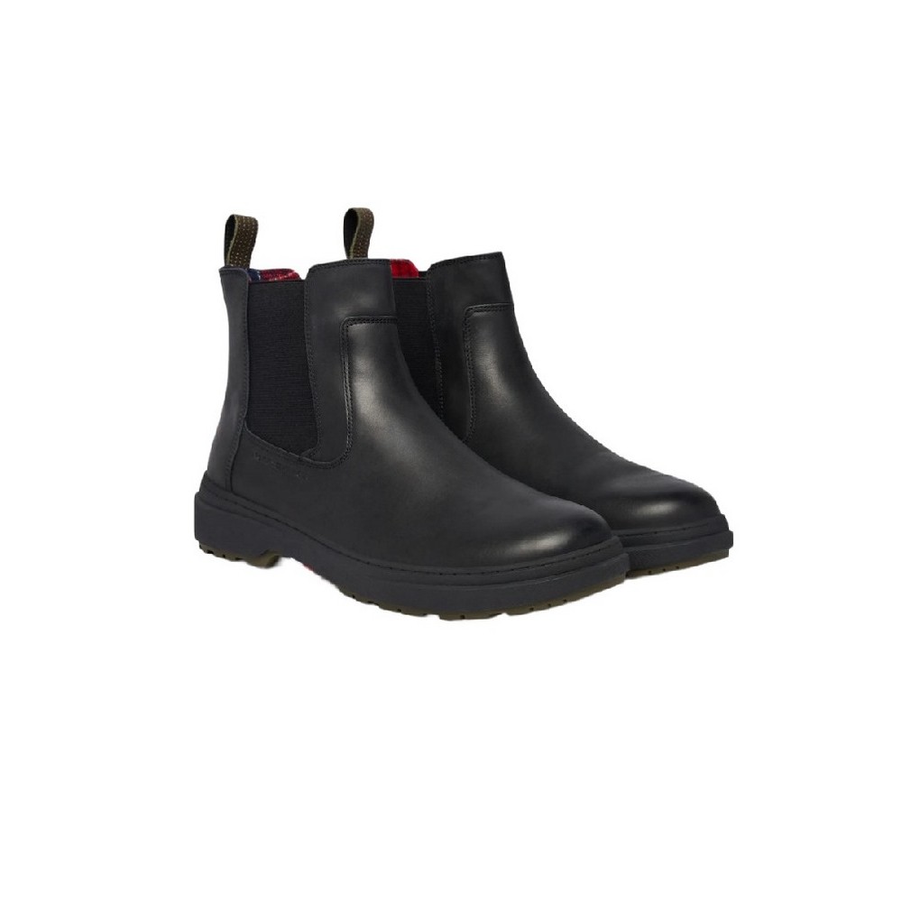 TOMMY HILFIGER OUTDOOR WARM LTH CHEL ΠΑΠΟΥΤΣΙ ΑΝΔΡΙΚΟ BLACK