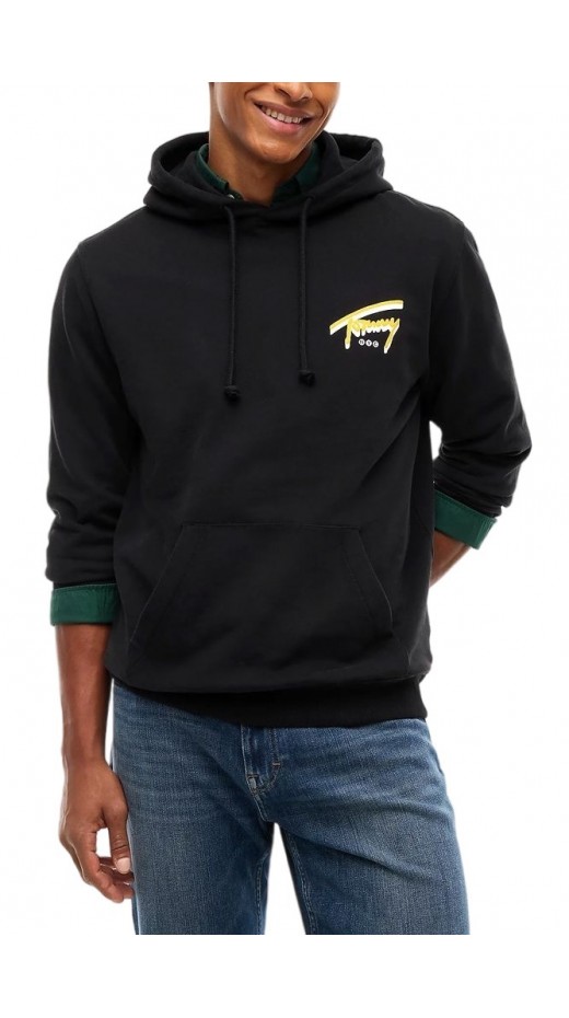 TOMMY JEANS REG NYC SIGNATURE HOODIE EXT ΜΠΛΟΥΖΑ ΦΟΥΤΕΡ ΑΝΔΡΙΚΗ BLACK