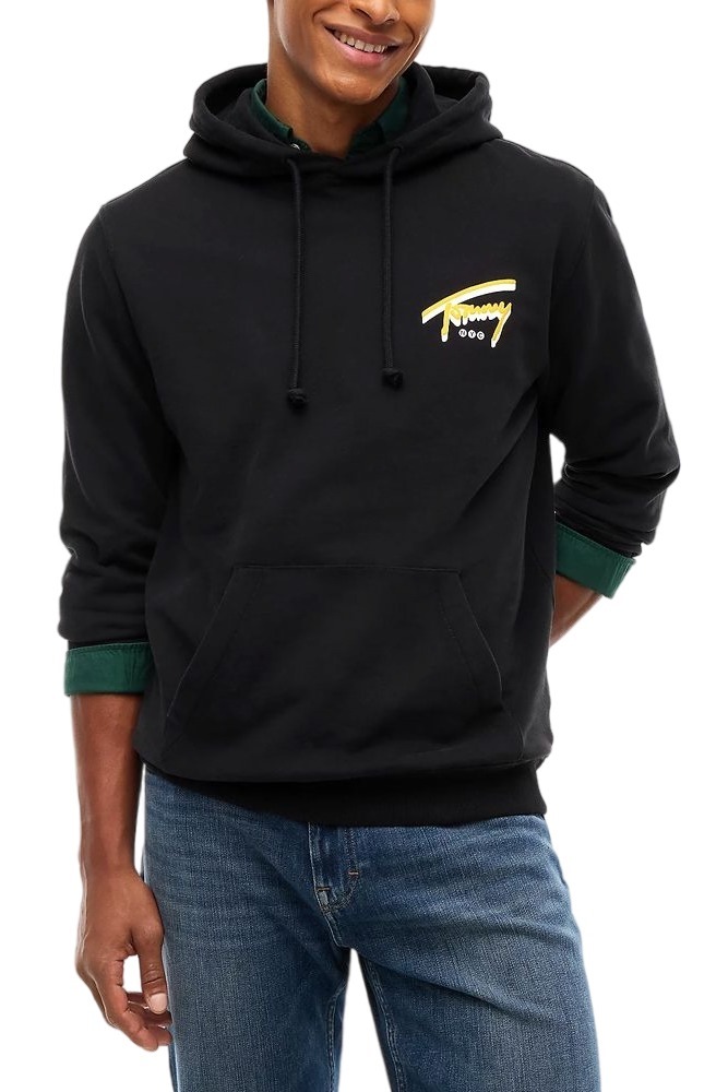 TOMMY JEANS REG NYC SIGNATURE HOODIE EXT ΜΠΛΟΥΖΑ ΦΟΥΤΕΡ ΑΝΔΡΙΚΗ BLACK