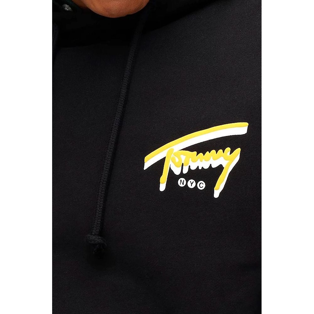TOMMY JEANS REG NYC SIGNATURE HOODIE EXT ΜΠΛΟΥΖΑ ΦΟΥΤΕΡ ΑΝΔΡΙΚΗ BLACK