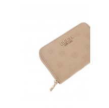 GUESS ELLA LOGO SLG MED ZIP AROUND ΠΟΡΤΟΦΟΛΙ ΓΥΝΑΙΚΕΙΟ BEIGE