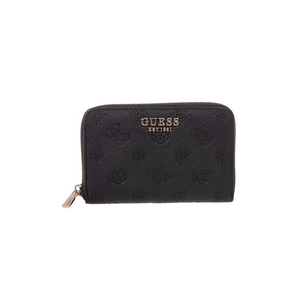 GUESS ELLA LOGO SLG MED ZIP AROUND ΠΟΡΤΟΦΟΛΙ ΓΥΝΑΙΚΕΙΟ BLACK