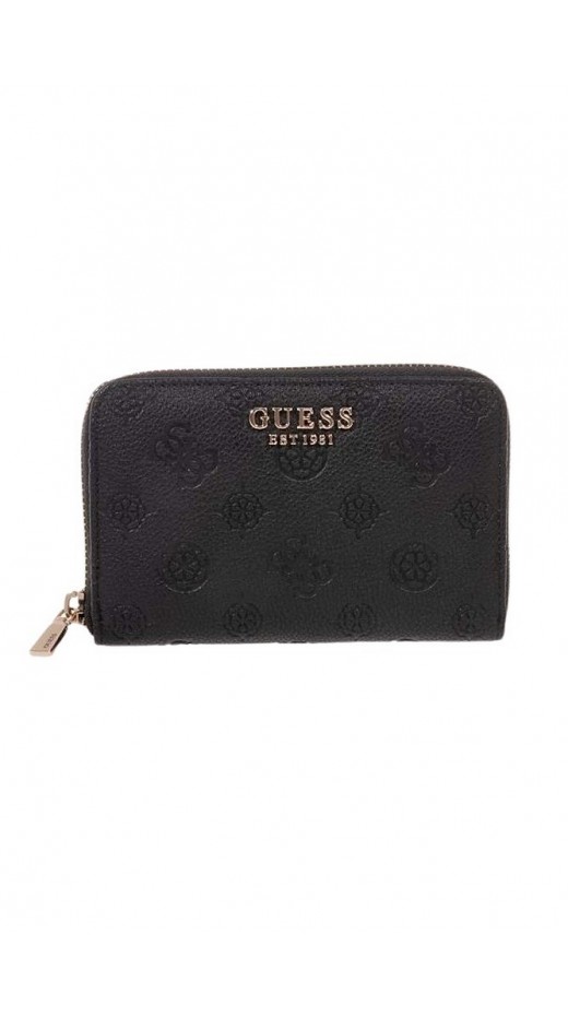 GUESS ELLA LOGO SLG MED ZIP AROUND ΠΟΡΤΟΦΟΛΙ ΓΥΝΑΙΚΕΙΟ BLACK
