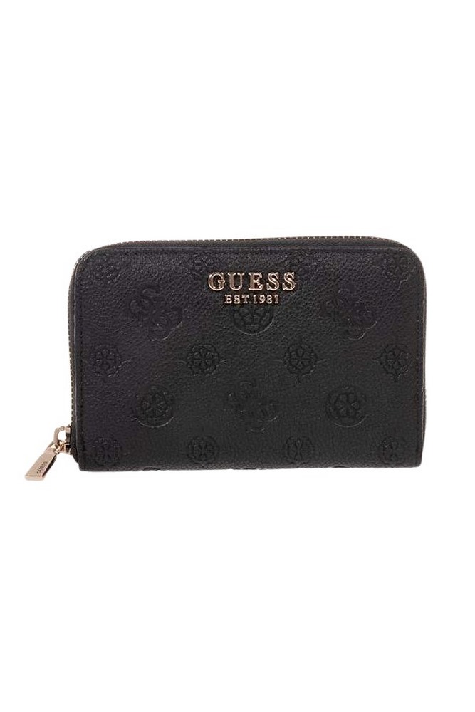 GUESS ELLA LOGO SLG MED ZIP AROUND ΠΟΡΤΟΦΟΛΙ ΓΥΝΑΙΚΕΙΟ BLACK