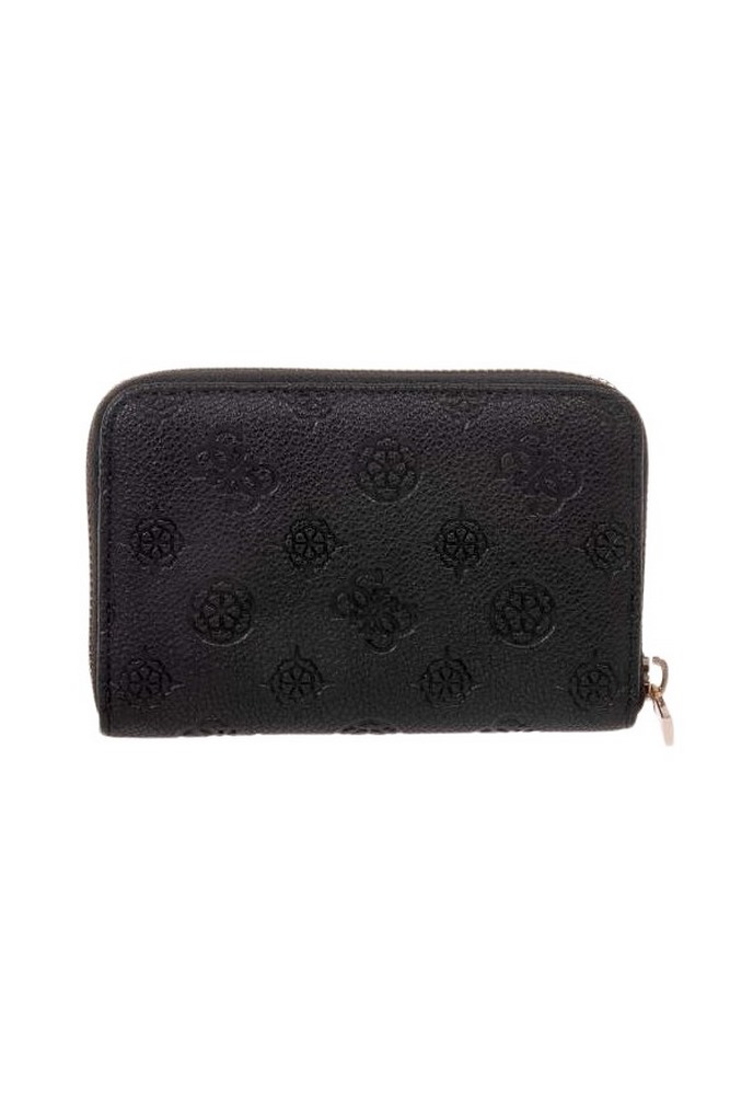 GUESS ELLA LOGO SLG MED ZIP AROUND ΠΟΡΤΟΦΟΛΙ ΓΥΝΑΙΚΕΙΟ BLACK