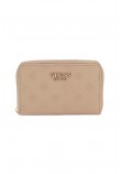 GUESS ELLA LOGO SLG MED ZIP AROUND ΠΟΡΤΟΦΟΛΙ ΓΥΝΑΙΚΕΙΟ BEIGE