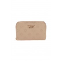 GUESS ELLA LOGO SLG MED ZIP AROUND ΠΟΡΤΟΦΟΛΙ ΓΥΝΑΙΚΕΙΟ BEIGE