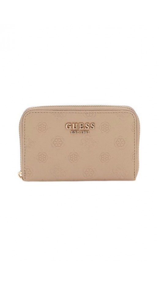 GUESS ELLA LOGO SLG MED ZIP AROUND ΠΟΡΤΟΦΟΛΙ ΓΥΝΑΙΚΕΙΟ BEIGE