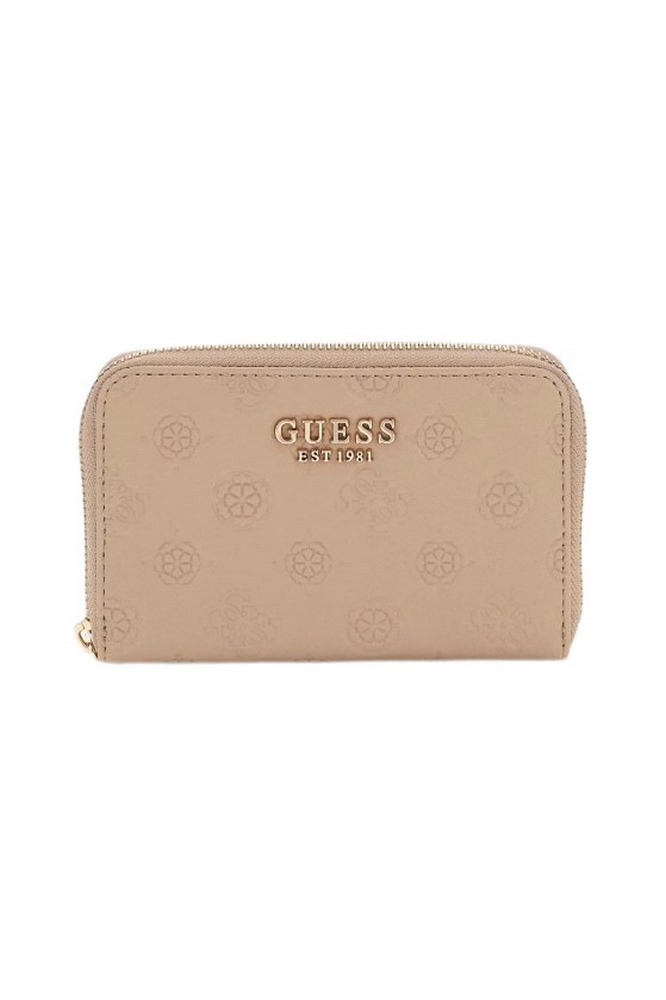 GUESS ELLA LOGO SLG MED ZIP AROUND ΠΟΡΤΟΦΟΛΙ ΓΥΝΑΙΚΕΙΟ BEIGE