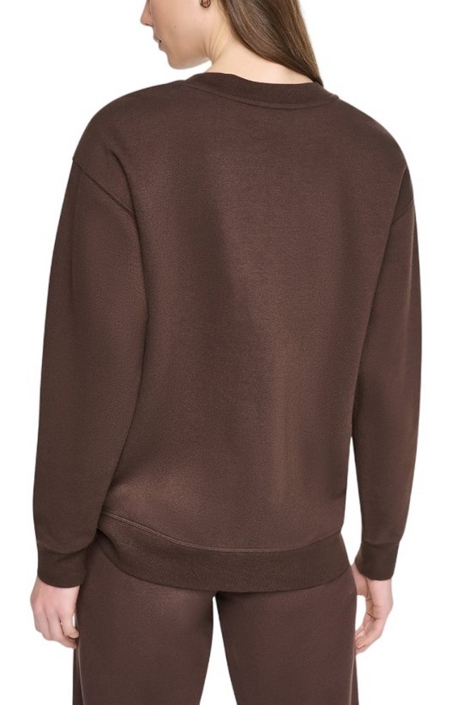 DKNY PUFF VARSITY LOGO SWEATSHIRT ΜΠΛΟΥΖΑ ΦΟΥΤΕΡ ΓΥΝΑΙΚΕΙΑ BROWN