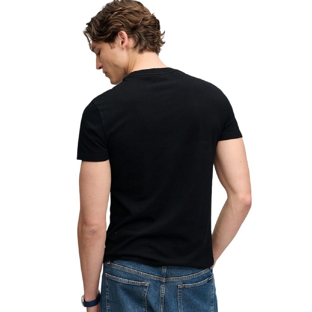 SUPERDRY ESSENTIAL COMPANY LOGO T-SHIRT ΜΠΛΟΥΖΑ ΑΝΔΡΙΚΗ BLACK/ECRU