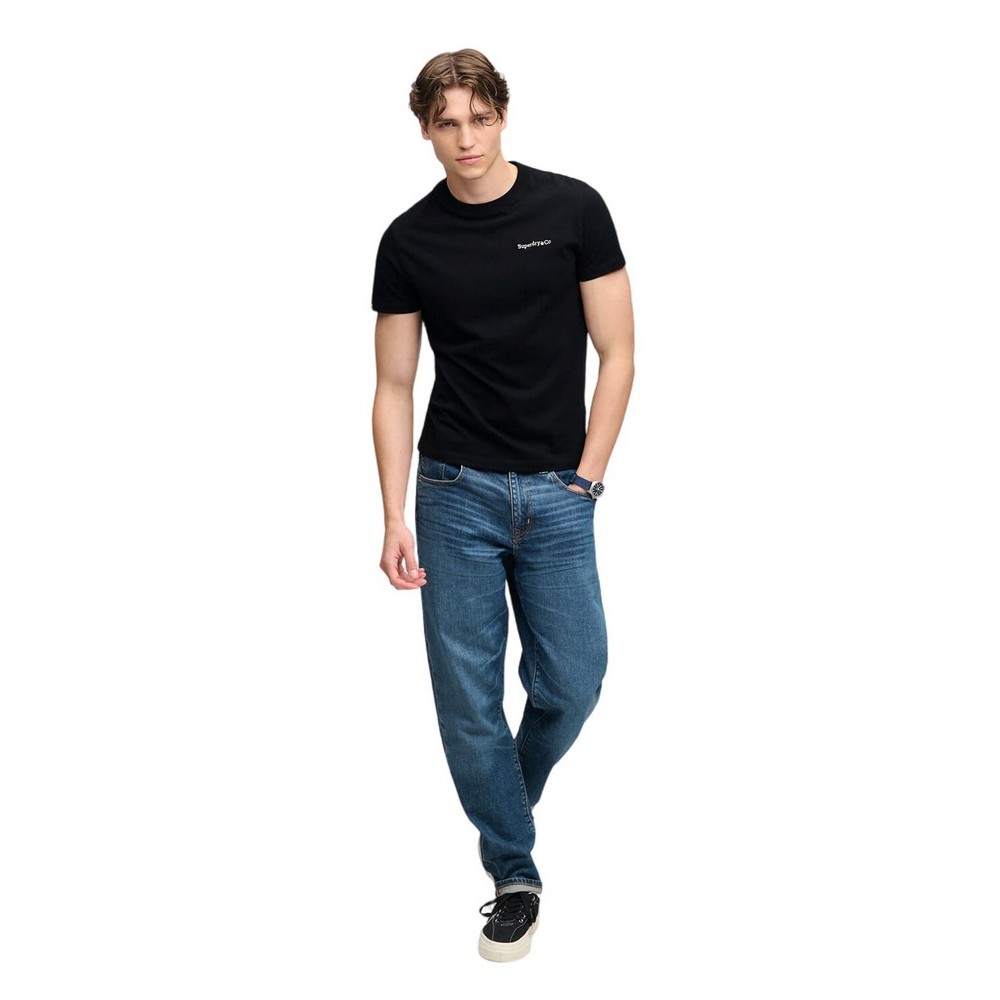 SUPERDRY ESSENTIAL COMPANY LOGO T-SHIRT ΜΠΛΟΥΖΑ ΑΝΔΡΙΚΗ BLACK/ECRU