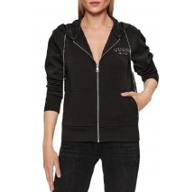 GUESS HOODY ZIPPED SWEATSHIRT ΖΑΚΕΤΑ ΓΥΝΑΙΚΕΙΑ BLACK