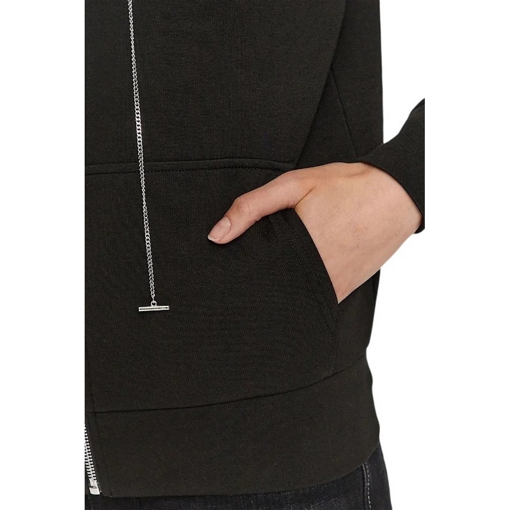 GUESS HOODY ZIPPED SWEATSHIRT ΖΑΚΕΤΑ ΓΥΝΑΙΚΕΙΑ BLACK