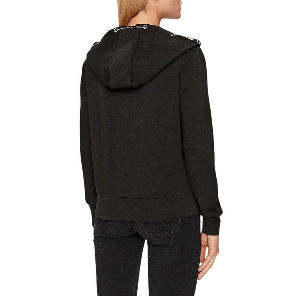 GUESS HOODY ZIPPED SWEATSHIRT ΖΑΚΕΤΑ ΓΥΝΑΙΚΕΙΑ BLACK