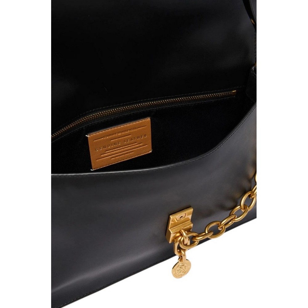TOMMY HILFIGER CREST LEATHER CONV SHOULDER BAG ΤΣΑΝΤΑ ΓΥΝΑΙΚΕΙΑ BLACK