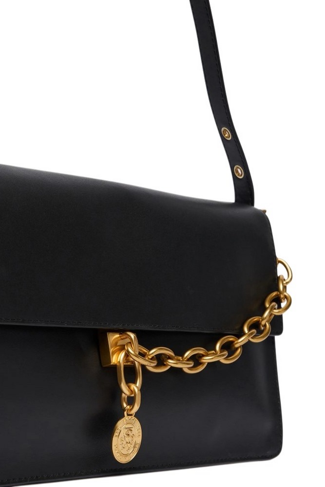 TOMMY HILFIGER CREST LEATHER CONV SHOULDER BAG ΤΣΑΝΤΑ ΓΥΝΑΙΚΕΙΑ BLACK