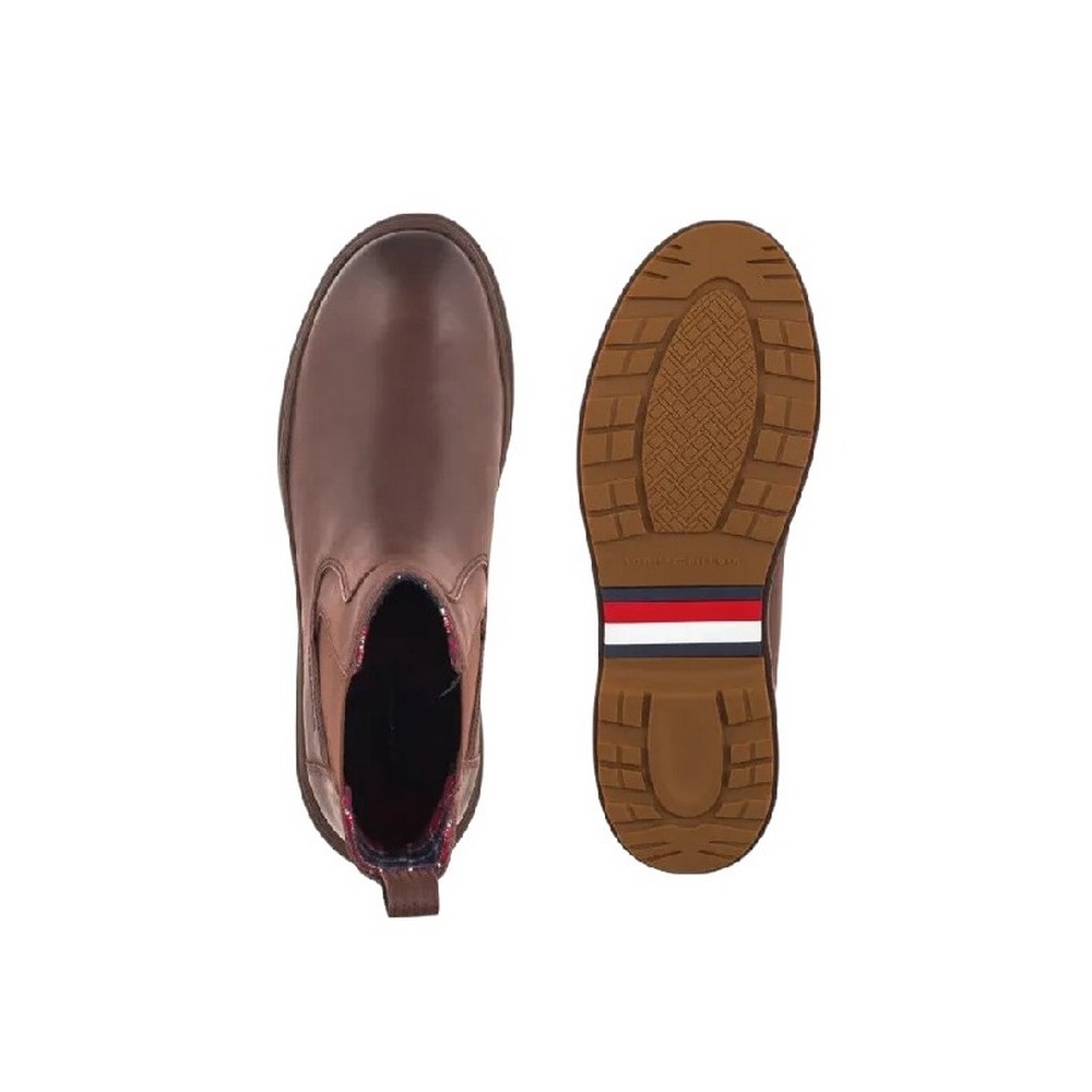 TOMMY HILFIGER OUTDOOR WARM LTH CHEL ΠΑΠΟΥΤΣΙ ΑΝΔΡΙΚΟ DARK BROWN
