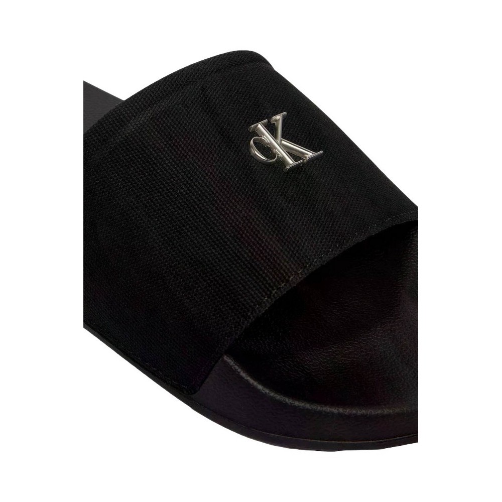 CALVIN KLEIN POOL SLIDE CANVAS HDW ΠΑΝΤΟΦΛΑ ΓΥΝΑΙΚΕΙΑ BLACK/BLACK