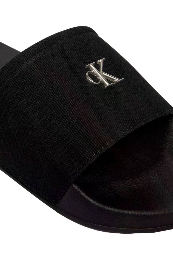 CALVIN KLEIN POOL SLIDE CANVAS HDW ΠΑΝΤΟΦΛΑ ΓΥΝΑΙΚΕΙΑ BLACK/BLACK