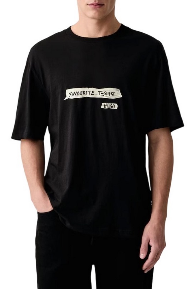 HUGO BOSS NAXTER JERSEY T-SHIRT ΜΠΛΟΥΖΑ ΑΝΔΡΙΚΗ BLACK