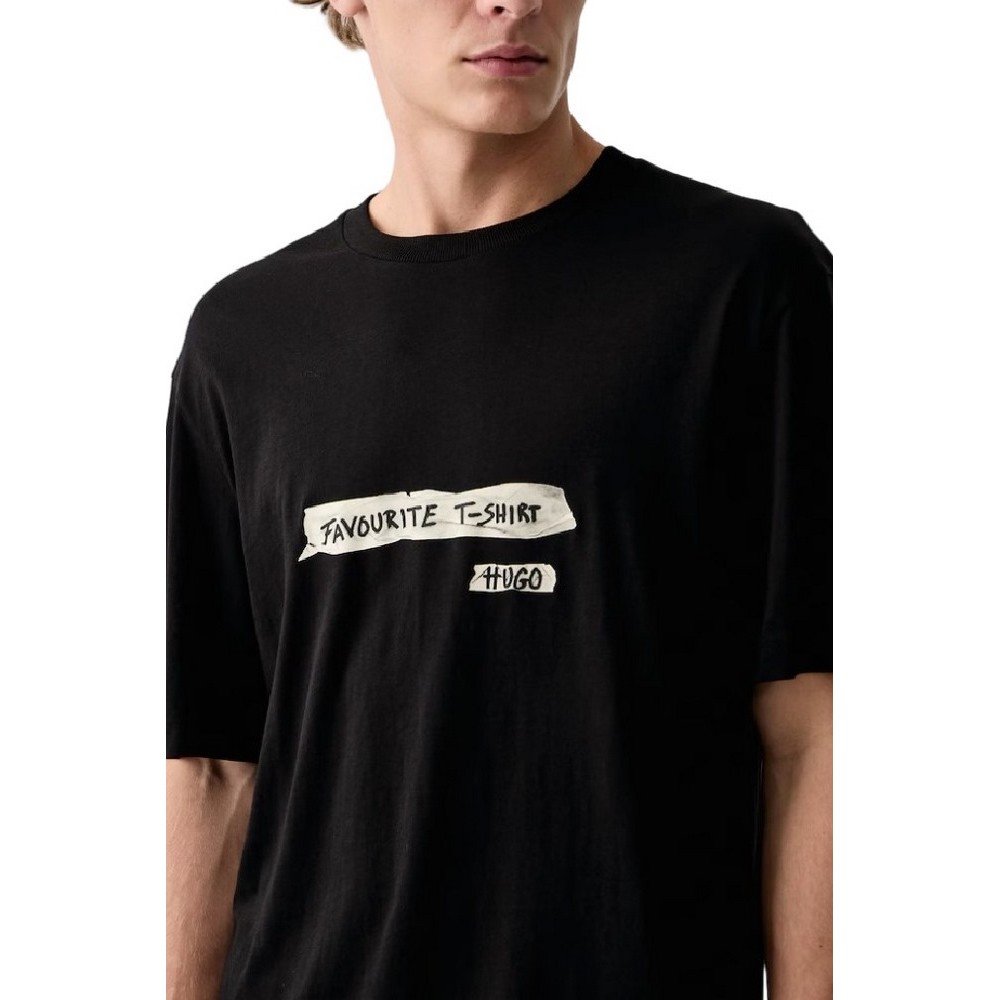 HUGO BOSS NAXTER JERSEY T-SHIRT ΜΠΛΟΥΖΑ ΑΝΔΡΙΚΗ BLACK