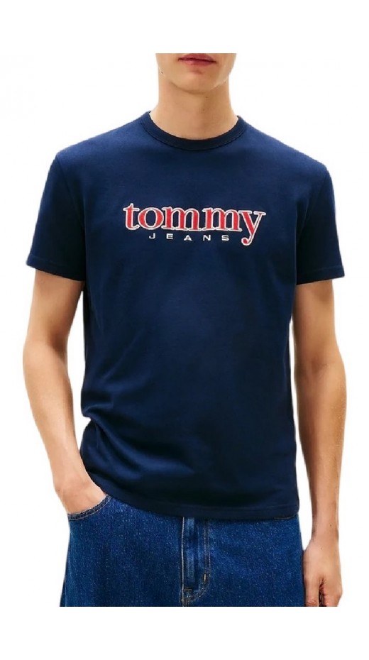 TOMMY JEANS REG APPLIQ GRAPHIC T EXT T-SHIRT ΜΠΛΟΥΖΑ ΑΝΔΡΙΚΗ DARK NAVY