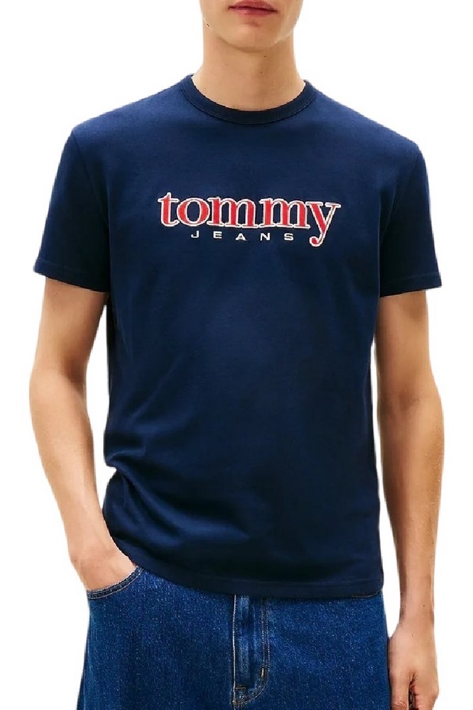 TOMMY JEANS REG APPLIQ GRAPHIC T EXT T-SHIRT ΜΠΛΟΥΖΑ ΑΝΔΡΙΚΗ DARK NAVY