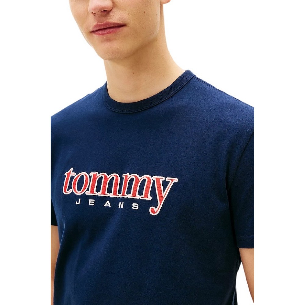 TOMMY JEANS REG APPLIQ GRAPHIC T EXT T-SHIRT ΜΠΛΟΥΖΑ ΑΝΔΡΙΚΗ DARK NAVY