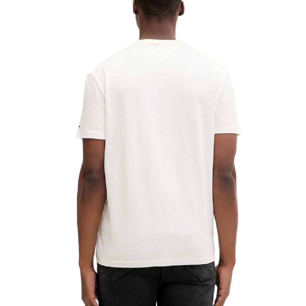TOMMY JEANS REG APPLIQ GRAPHIC T EXT T-SHIRT ΜΠΛΟΥΖΑ ΑΝΔΡΙΚΗ OFF WHITE