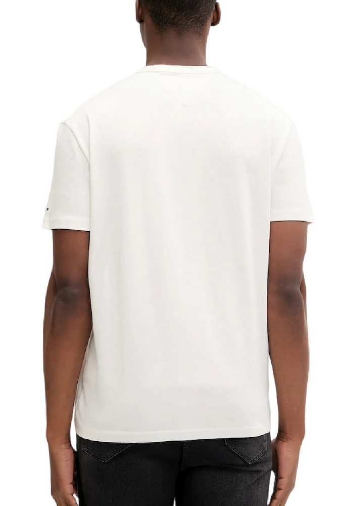 TOMMY JEANS REG APPLIQ GRAPHIC T EXT T-SHIRT ΜΠΛΟΥΖΑ ΑΝΔΡΙΚΗ OFF WHITE
