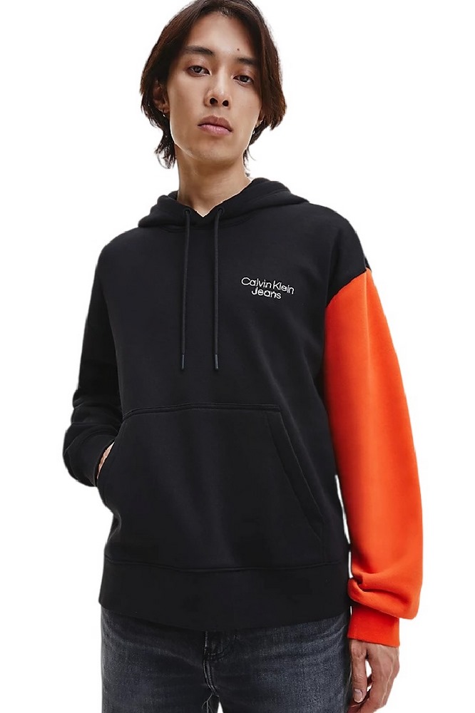 CALVIN KLEIN JEANS STAKED COLORBLOCK HOODIE ΜΠΛΟΥΖΑ ΦΟΥΤΕΡ ΑΝΔΡΙΚΗ BLACK