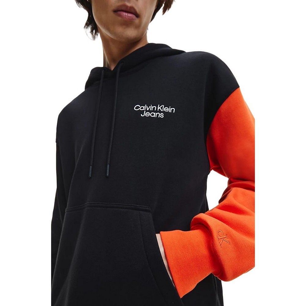 CALVIN KLEIN JEANS STAKED COLORBLOCK HOODIE ΜΠΛΟΥΖΑ ΦΟΥΤΕΡ ΑΝΔΡΙΚΗ BLACK