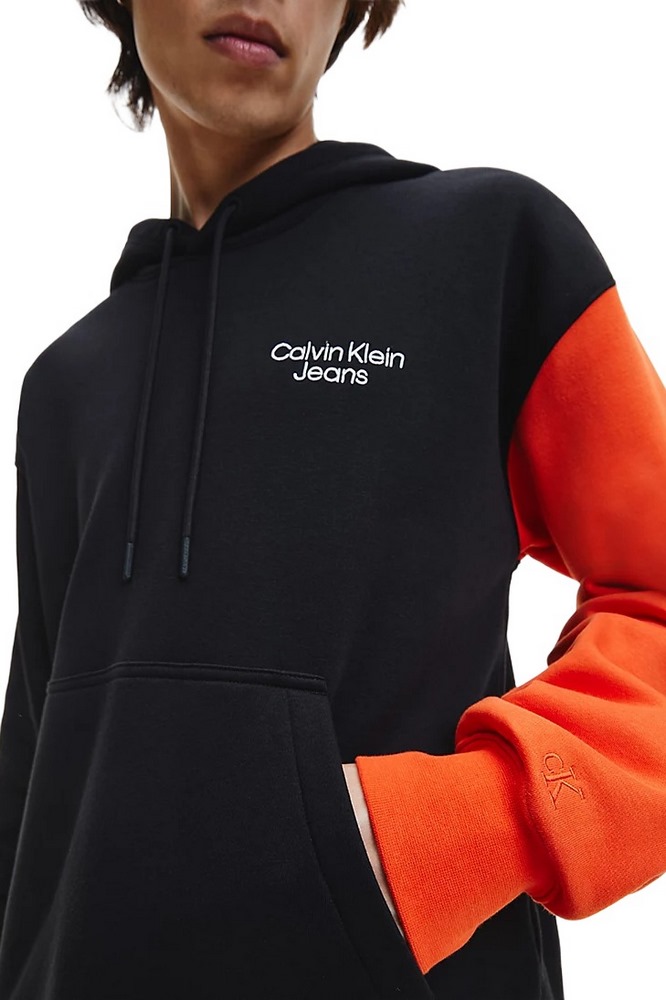 CALVIN KLEIN JEANS STAKED COLORBLOCK HOODIE ΜΠΛΟΥΖΑ ΦΟΥΤΕΡ ΑΝΔΡΙΚΗ BLACK