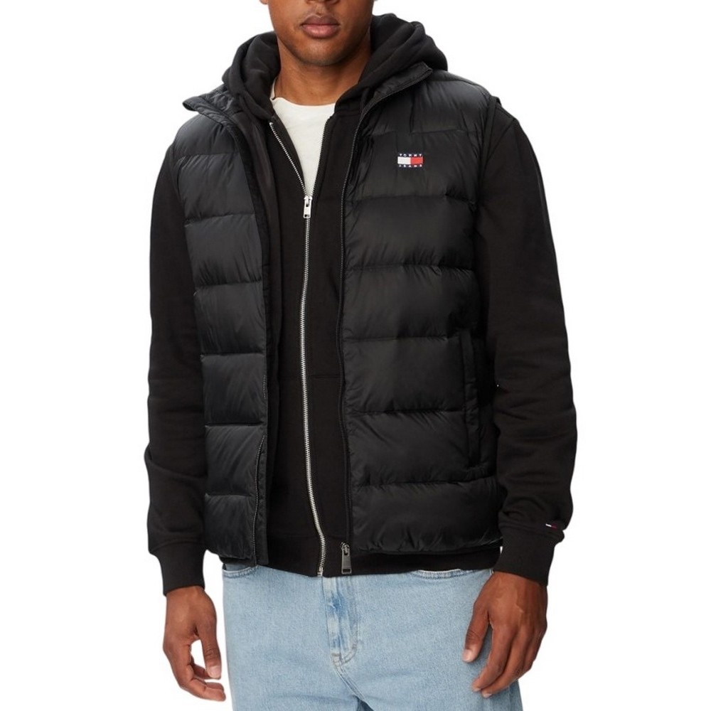 TOMMY JEANS LIGHT DOWN VEST EXT ΑΜΑΝΙΚΟ ΜΠΟΥΦΑΝ ΑΝΔΡΙΚΟ BLACK
